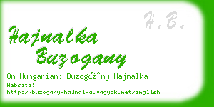 hajnalka buzogany business card